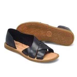 Born Ithica leather open toe sandals black 9 NEW